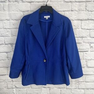 Sold Joan Rivers Business Casual  Office Wear Royal Blue Twill Cinched
